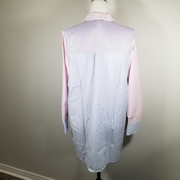 Alia Multi-Color Stripped Button Down Short Shirt Dress - Picture 5 of 8